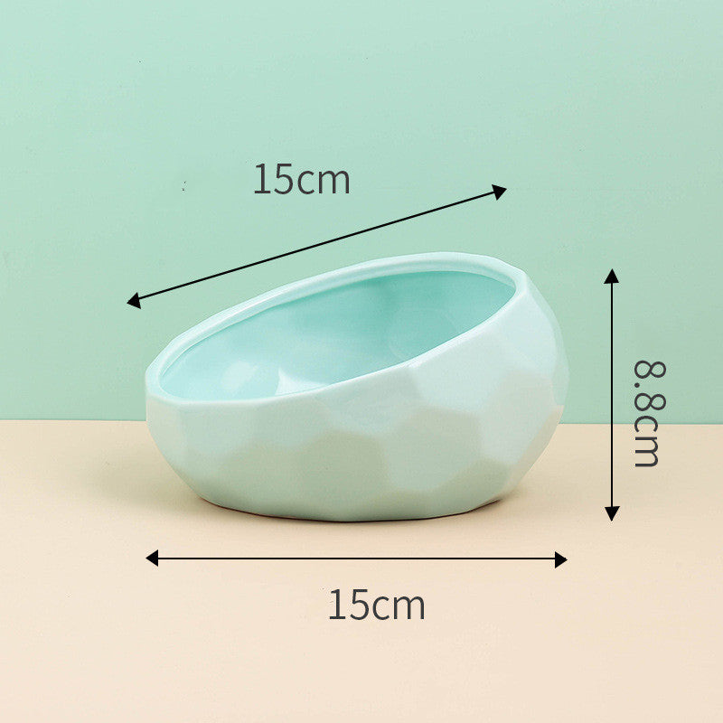 Elevated Ceramic Pet Bowl - Raised Cat & Dog Food Bowl with Stand