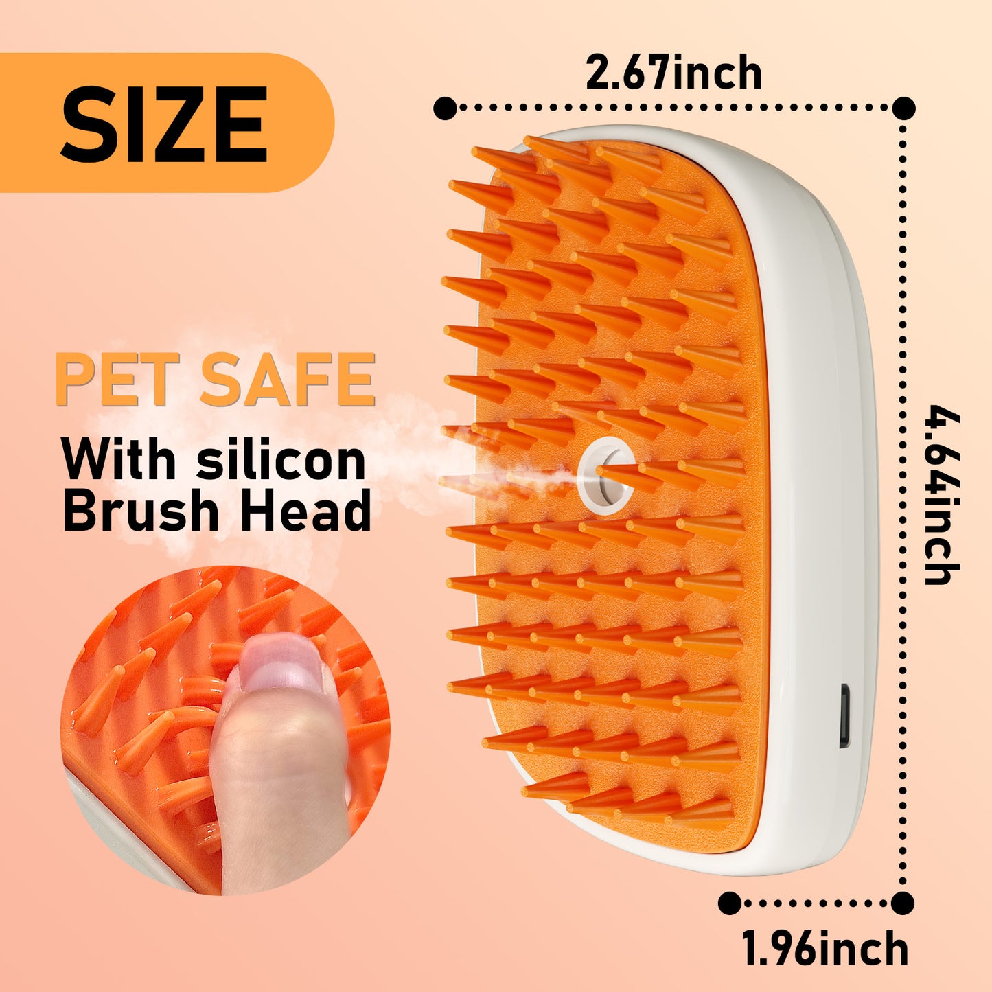 4-in-1 Cat Steam Brush - Anti-Static Grooming Spray Comb for Shedding