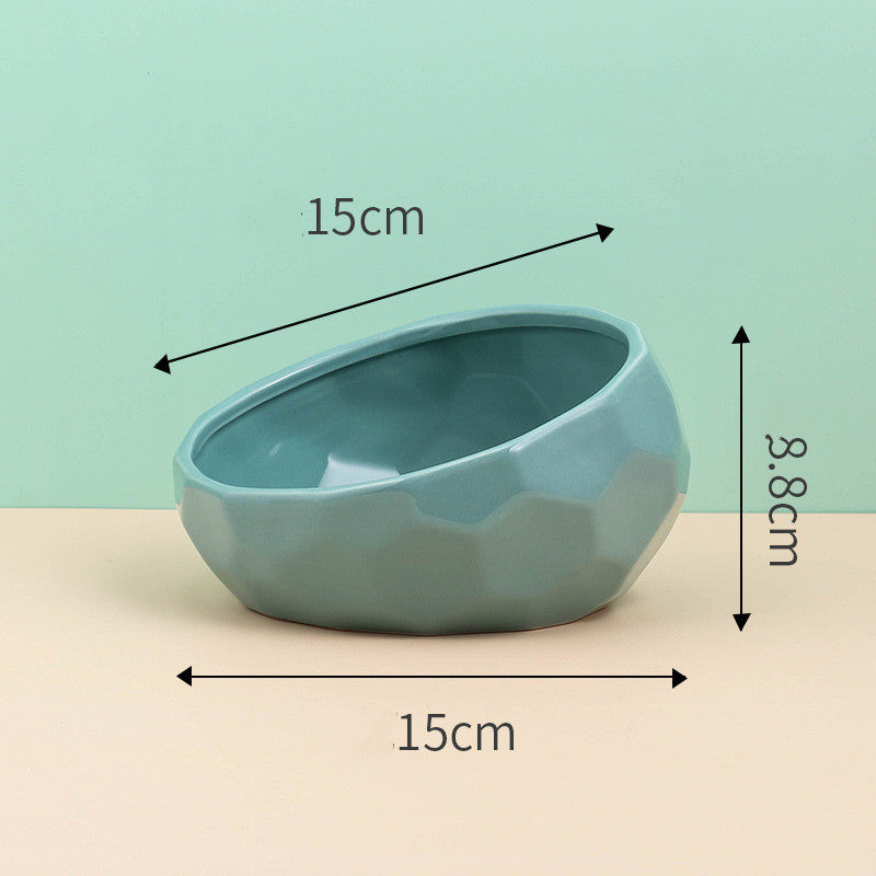 Elevated Ceramic Pet Bowl - Raised Cat & Dog Food Bowl with Stand