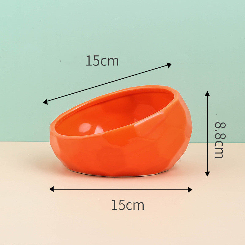 Elevated Ceramic Pet Bowl - Raised Cat & Dog Food Bowl with Stand