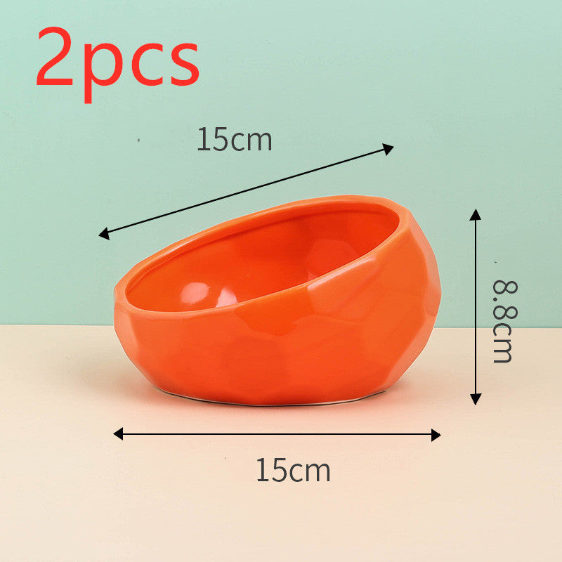 Elevated Ceramic Pet Bowl - Raised Cat & Dog Food Bowl with Stand