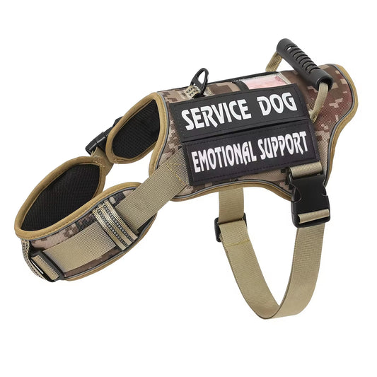 Tactical No-Pull Dog Harness with Handle - Reflective Service Dog Vest for Walking & Training