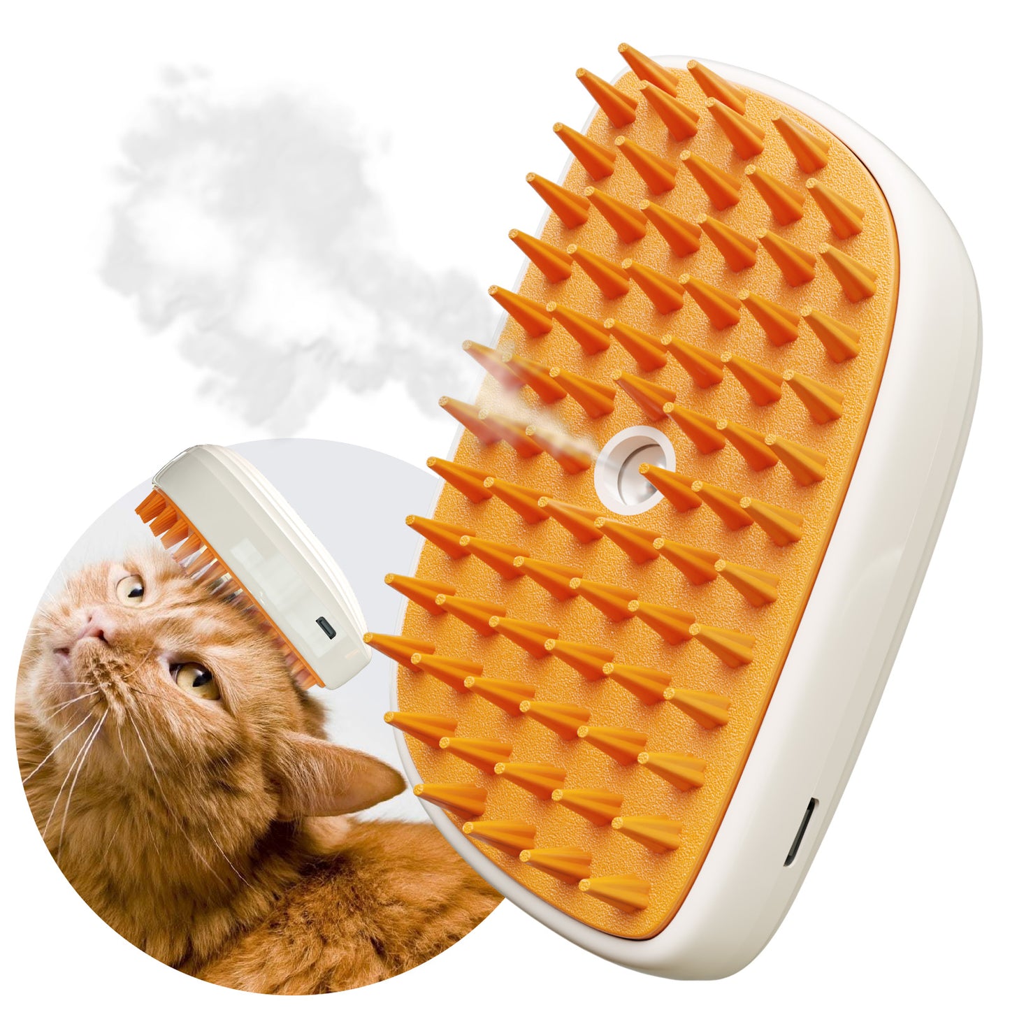 4-in-1 Cat Steam Brush - Anti-Static Grooming Spray Comb for Shedding