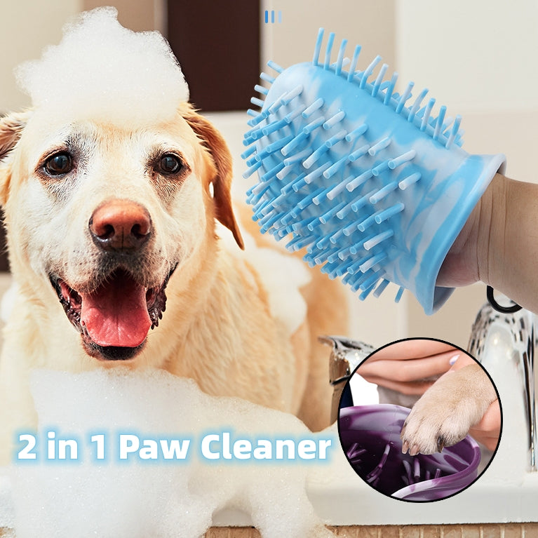 2-in-1 Dog Paw Cleaner Cup - Portable Pet Foot Washer & Cleaning Brush